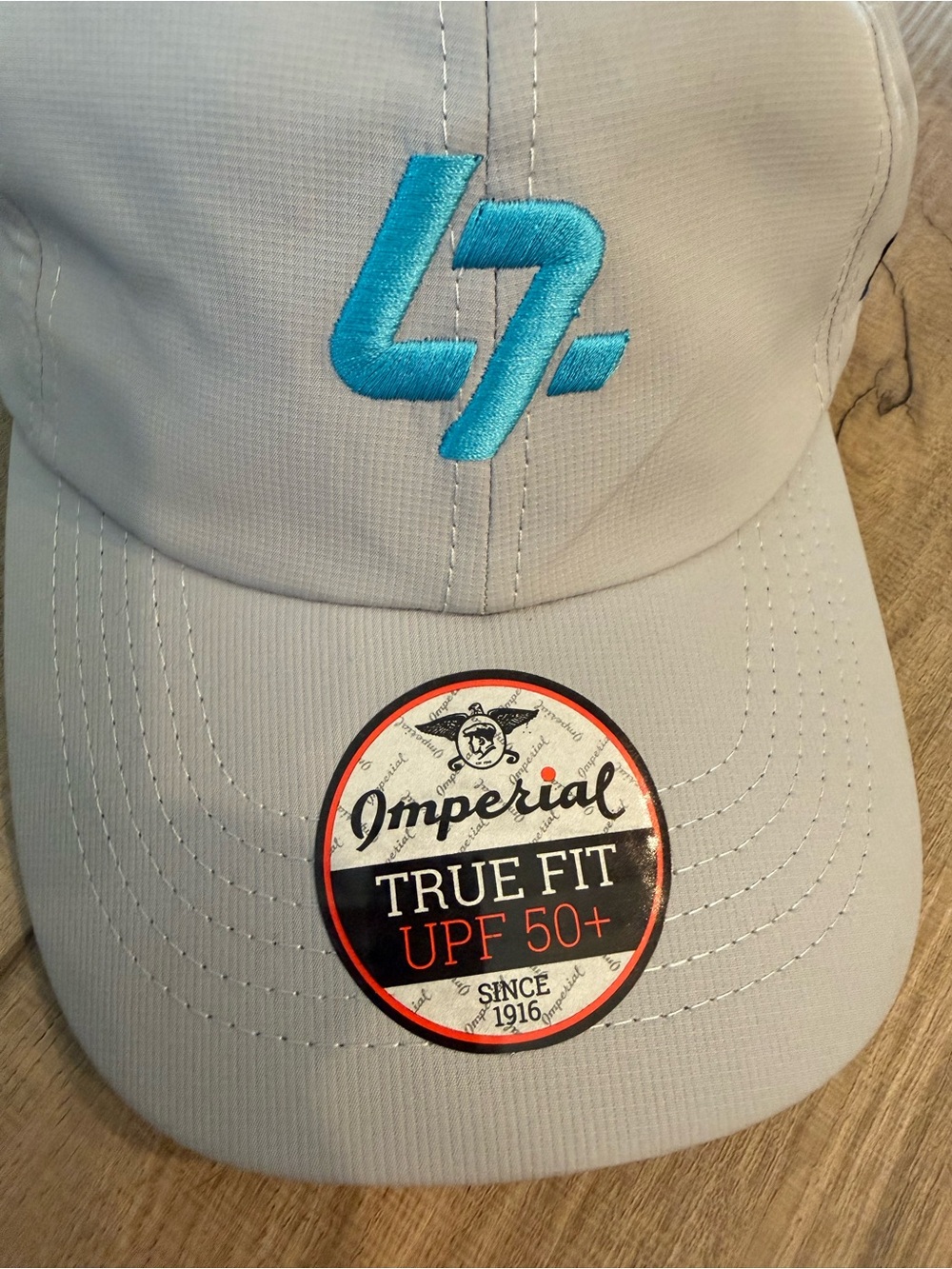 Imperial Headwear True Fit Performance Golf Hat Cap Light Gray Turquoise 47 NWT